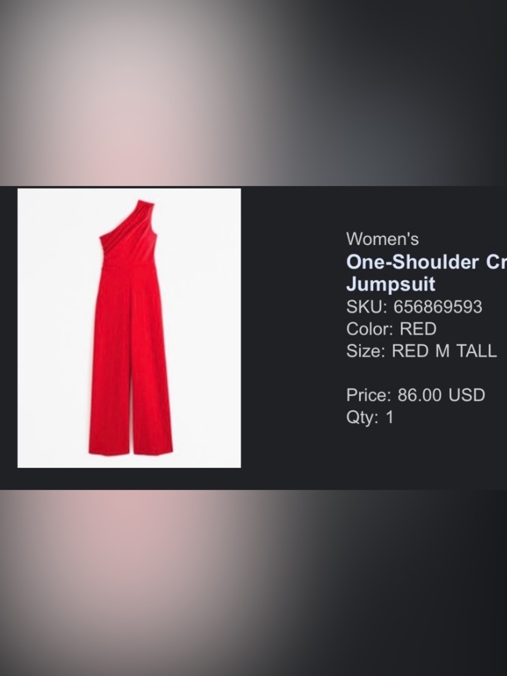 Abercrombie & Fitch One-Shoulder Red Jumpsuit